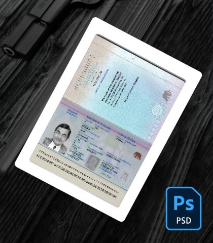 Thailand passport new version PSD